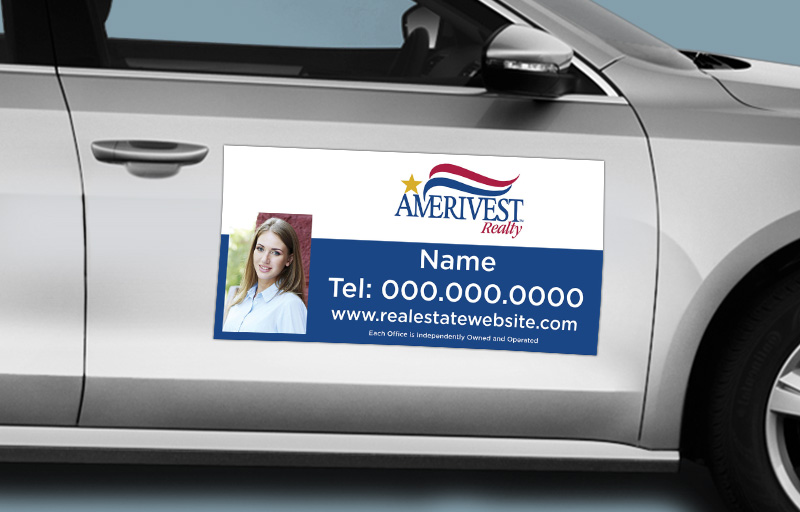 Amerivest Realty Real Estate 12 x 24 with Photo Car Magnets - Custom car magnets for realtors | BestPrintBuy.com