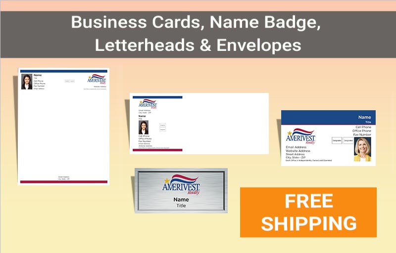 Amerivest Realty Real Estate Bronze Agent Package - Amerivest Realty approved vendor personalized business cards, letterhead, envelopes and note cards | BestPrintBuy.com