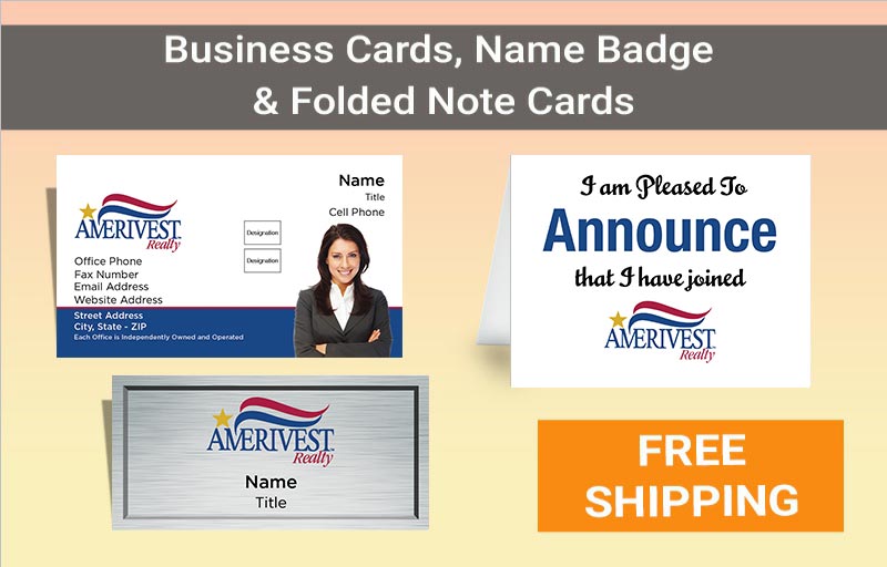 Amerivest Realty Real Estate BC Agent Package - Amerivest Realty approved vendor personalized business cards| BestPrintBuy.com