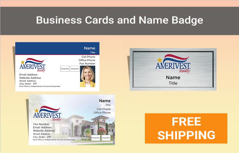 Amerivest Realty Real Estate Silver Agent Package - Amerivest Realty approved vendor personalized business cards, letterhead, envelopes and note cards | BestPrintBuy.com