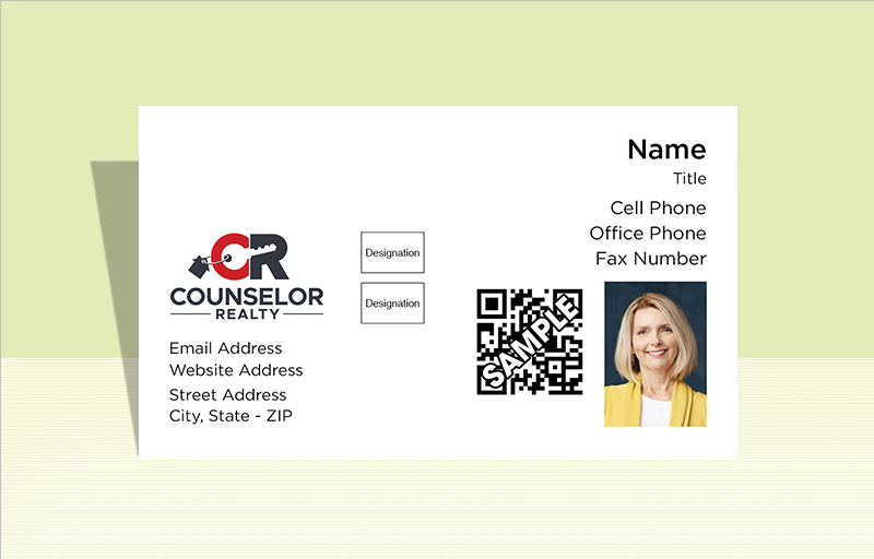 Counselor Realty Real Estate Business Card Labels - Counselor Realty  personalized stickers with contact info | BestPrintBuy.com