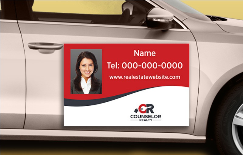 Counselor Realty Real Estate 12 x 18 with Photo Car Magnets - Custom car magnets for realtors | BestPrintBuy.com