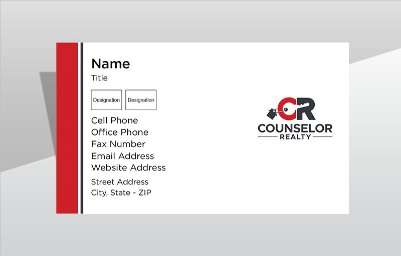 Counselor Realty Real Estate Ultra Thick Business Cards - Thick Stock & Matte Finish Business Cards for Realtors | BestPrintBuy.com