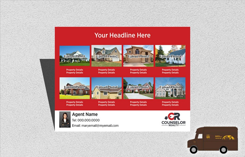 Counselor Realty Real Estate Postcards (Delivered to you) - postcard templates | BestPrintBuy.com