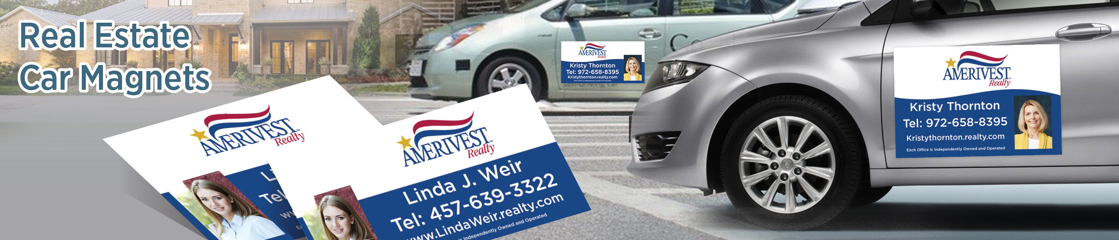 Amerivest Realty Real Estate Car Magnets - Custom car magnets for realtors, with or without photo | BestPrintBuy.com