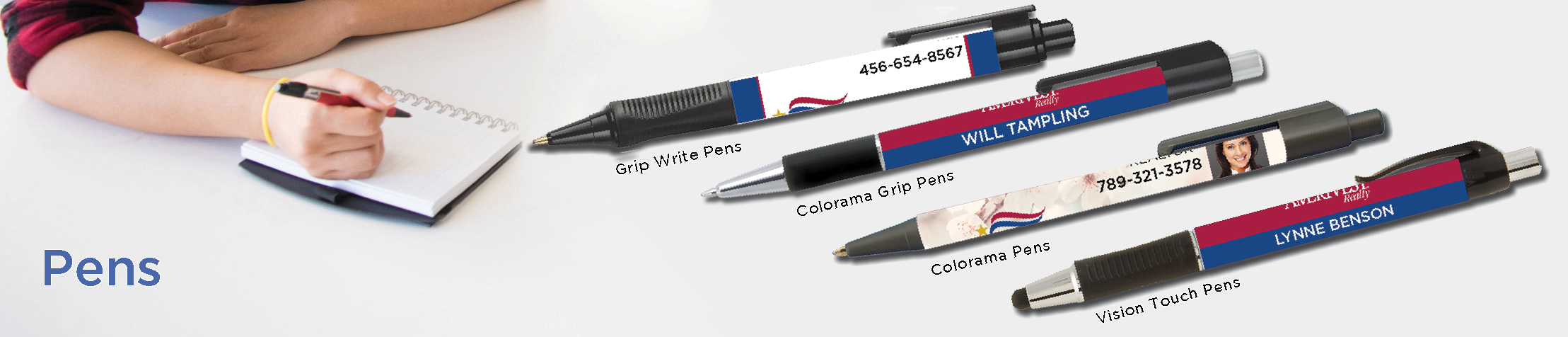 Amerivest Realty Real Estate Personalized Pens - promotional products: Grip Write Pens, Colorama Pens, Vision Touch Pens, and Colorama Grip Pens | BestPrintBuy.com