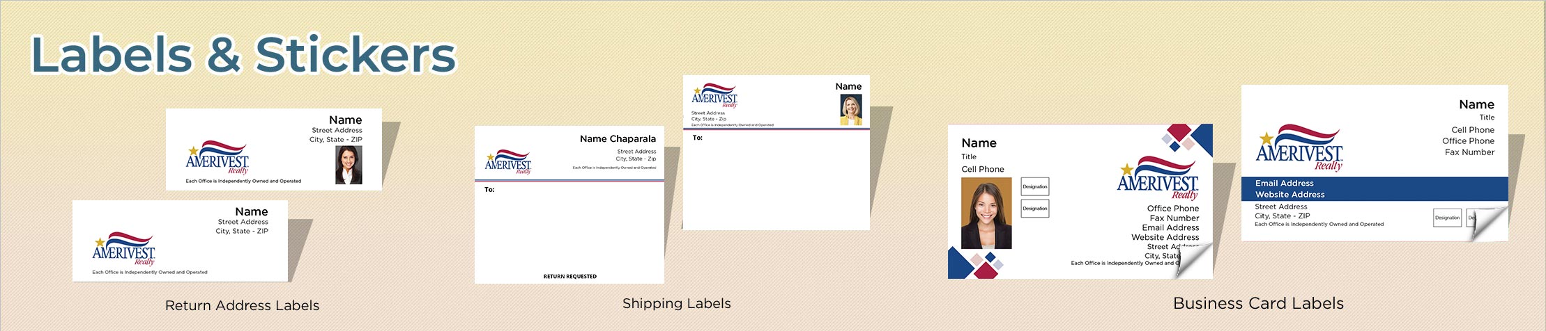 Amerivest Realty Real Estate Labels and Stickers - Amerivest Realty  business card labels, return address labels, shipping labels, and assorted stickers | BestPrintBuy.com