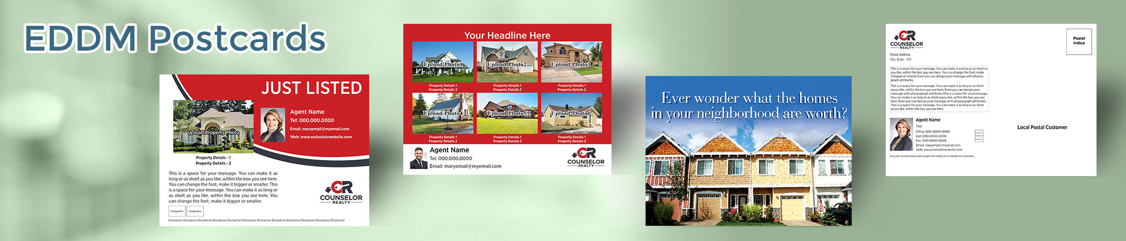 Counselor Realty Real Estate EDDM Postcards - personalized Every Door Direct Mail Postcards | BestPrintBuy.com