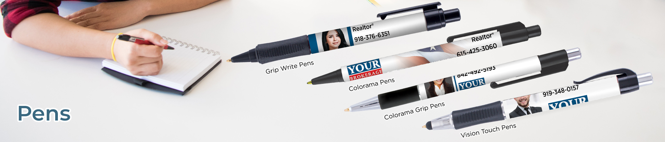 Counselor Realty Real Estate Personalized Pens - Counselor Realty promotional products: Grip Write Pens, Colorama Pens, Vision Touch Pens, and Colorama Grip Pens | BestPrintBuy.com