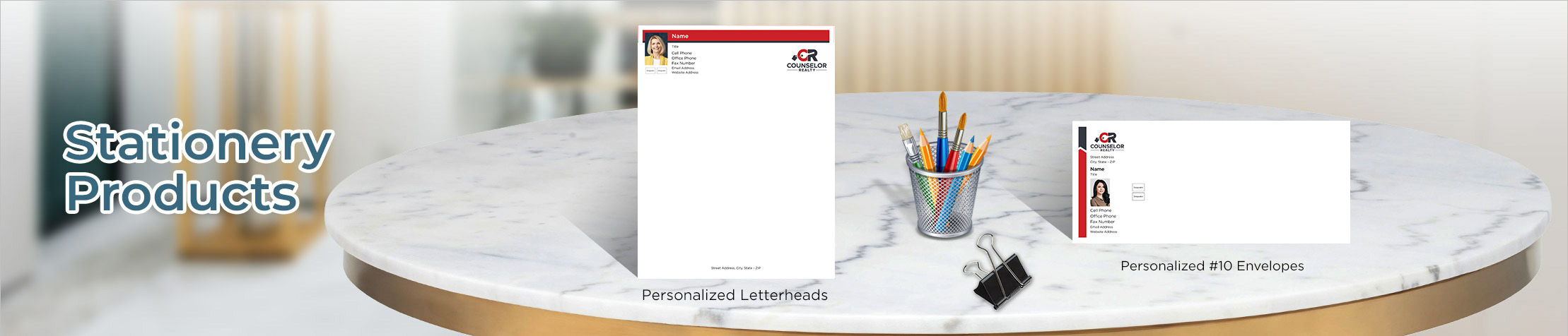 Counselor Realty Real Estate Stationery Products - Custom Letterhead & Envelopes Stationery Products for Realtors | BestPrintBuy.com