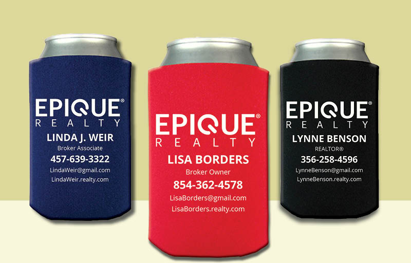 Epique Realty Real Estate Economy Can Coolers - Epique Realty personalized promotional products | BestPrintBuy.com