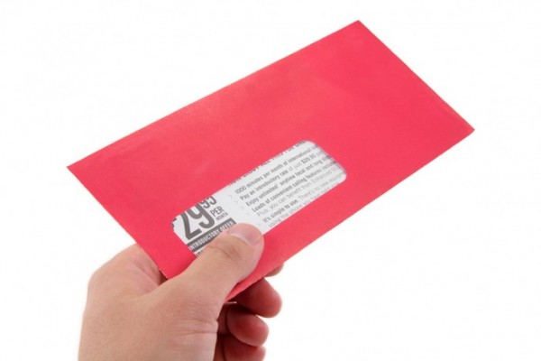 Hand Hold Red Advertising Envelope