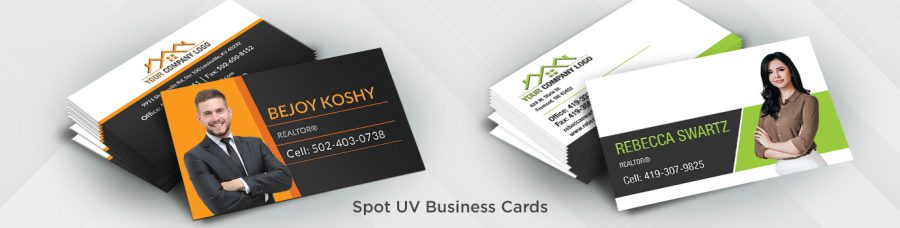 Spot UV real estate business cards