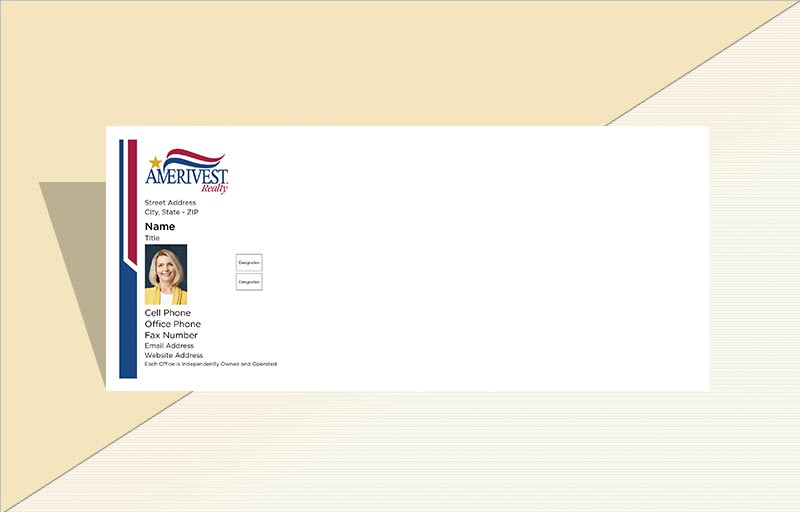 Amerivest Realty Real Estate #10 Envelopes - Amerivest Realty Custom #10 Envelopes Stationery for Realtors | BestPrintBuy.com