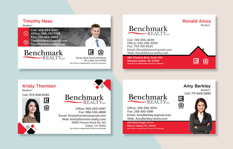 Benchmark Realty Real Estate Business Card Magnets - magnets with photo and contact info | BestPrintBuy.com