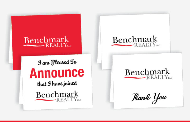 Benchmark Realty Real Estate Blank Folded Note Cards -  stationery | BestPrintBuy.com