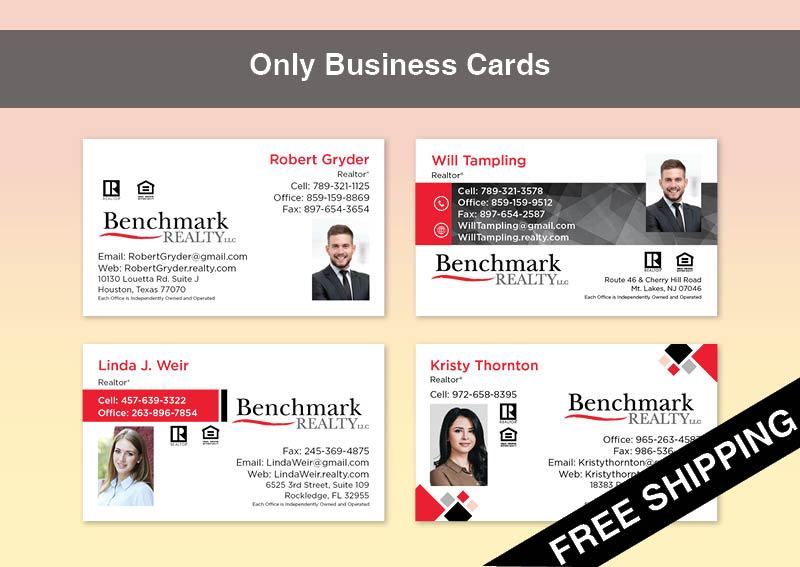 Benchmark Realty Real Estate Gold Agent Package - Benchmark Realty approved vendor personalized business cards, letterhead, envelopes and note cards | BestPrintBuy.com