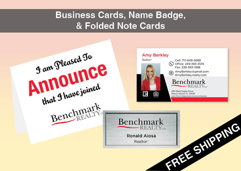 Benchmark Realty Real Estate BC Agent Package - Benchmark Realty approved vendor personalized business cards| BestPrintBuy.com