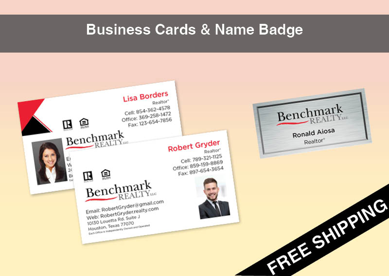 Benchmark Realty Real Estate Silver Agent Package - Benchmark Realty approved vendor personalized business cards, letterhead, envelopes and note cards | BestPrintBuy.com