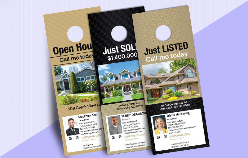 Century 21 One Sided Door Hangers: Property Marketing - Century 21  Gloss Door Knockers for Realtors | BestPrintBuy.com