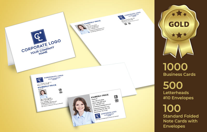 Coldwell Banker Real Estate Gold Agent Package - Coldwell Banker personalized business cards, letterhead, envelopes and note cards | BestPrintBuy.com