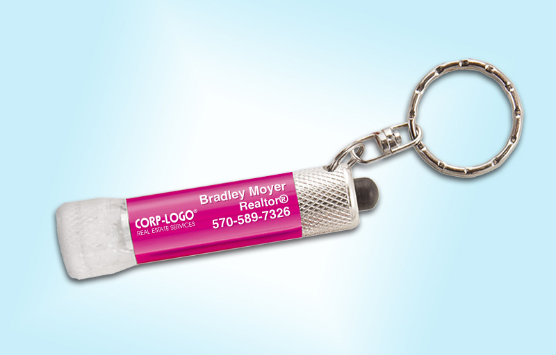 Crye-Leike Realtors Real Estate Chroma Clear Flashlight - Crye-Leike Realtors personalized realtor flashlight key chain promotional products | BestPrintBuy.com