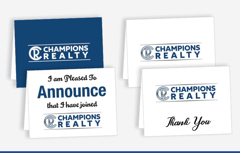 Champions Realty Real Estate Blank Folded Note Cards -  stationery | BestPrintBuy.com