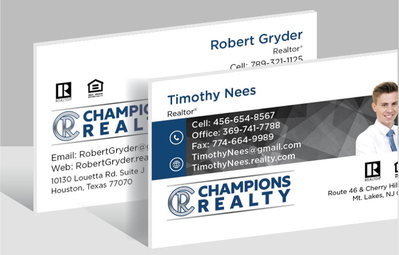 Champions Realty Real Estate Ultra Thick Business Cards - Thick Stock & Matte Finish Business Cards for Realtors | BestPrintBuy.com