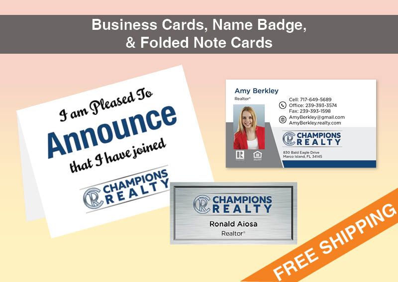 Champions Realty Real Estate BC Agent Package - Champions Realty approved vendor personalized business cards| BestPrintBuy.com