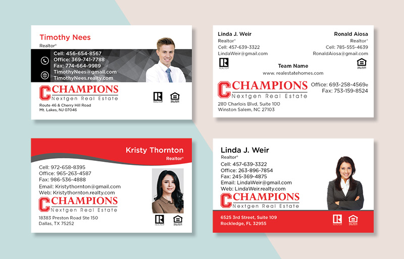 Champions Nextgen Real Estate Business Card Magnets - magnets with photo and contact info | BestPrintBuy.com