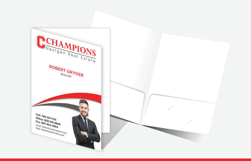 Champions Nextgen Real Estate Econo Presentation Folders - custom folders | BestPrintBuy.com