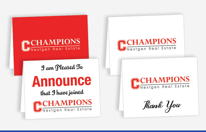 Champions Nextgen Real Estate Blank Folded Note Cards -  stationery | BestPrintBuy.com