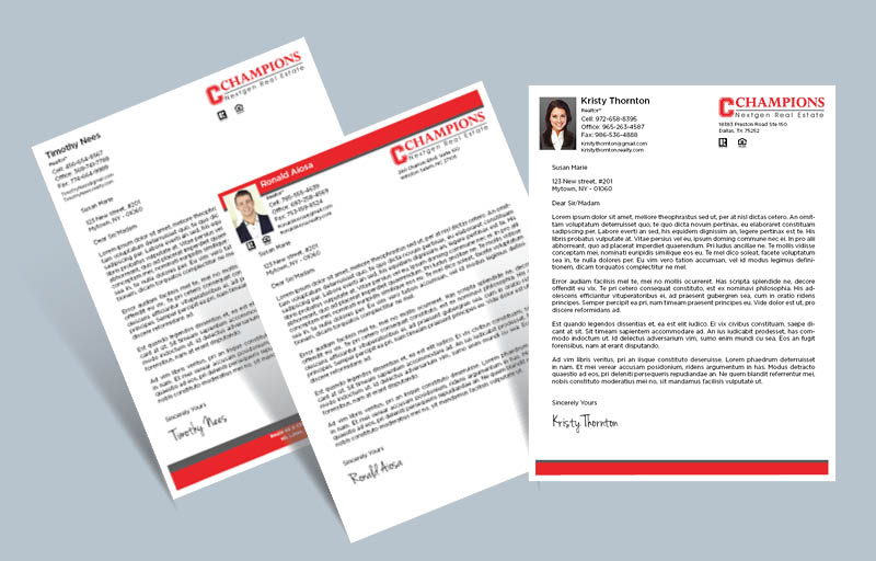 Champions Nextgen Real Estate Letterheads - Custom Letterhead Stationery for Realtors | BestPrintBuy.com