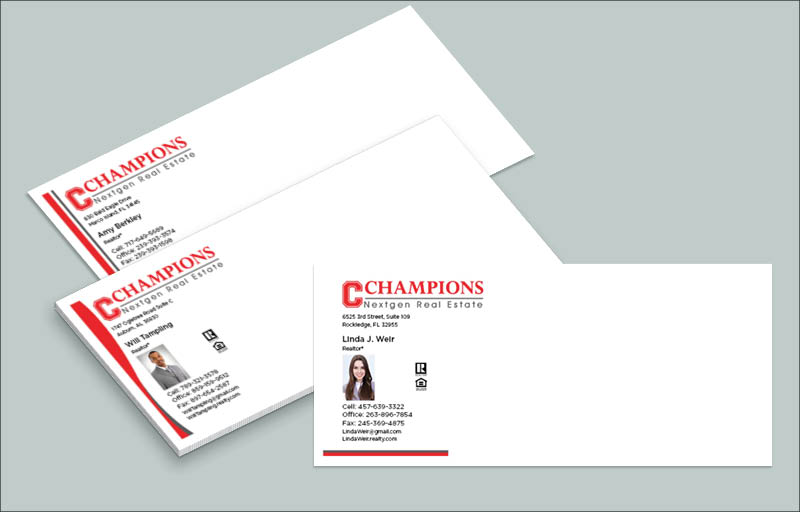 Champions Nextgen Real Estate #10 Envelopes - Custom #10 Envelopes Stationery for Realtors | BestPrintBuy.com