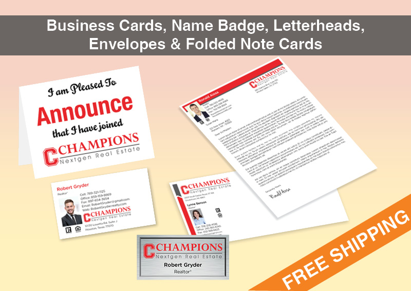 Champions Nextgen Real Estate BC Agent Package - Champions Nextgen Real Estate approved vendor personalized business cards| BestPrintBuy.com