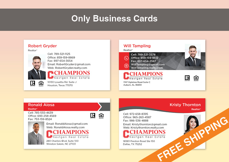 Champions Nextgen Real Estate Gold Agent Package - Champions Nextgen Real Estate approved vendor personalized business cards, letterhead, envelopes and note cards | BestPrintBuy.com