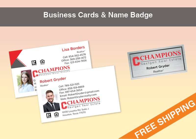 Champions Nextgen Real Estate Silver Agent Package - Champions Nextgen Real Estate approved vendor personalized business cards, letterhead, envelopes and note cards | BestPrintBuy.com