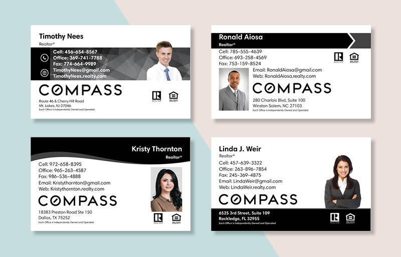 Compass Real Estate Business Card Magnets - magnets with photo and contact info | BestPrintBuy.com