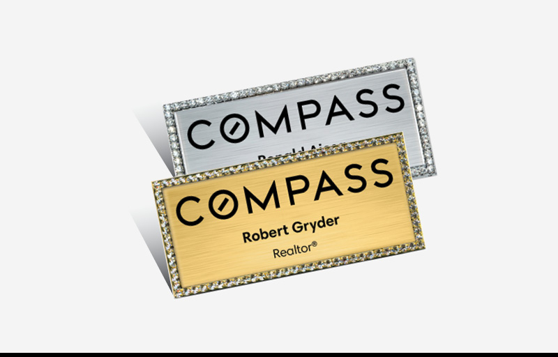 Compass Real Estate Spot UV (Gloss) Raised Business Cards -  Luxury Raised Printing & Suede Stock Business Cards for Realtors | BestPrintBuy.com