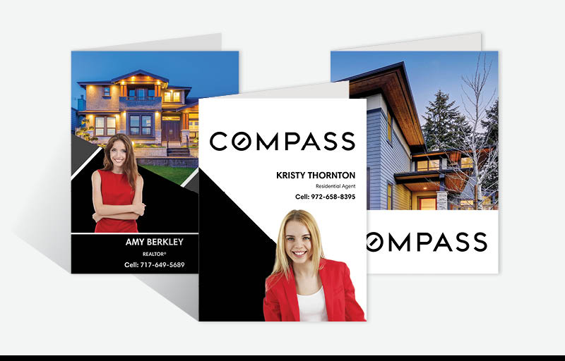 Compass Real Estate Custom Presentation Folders - custom folders | BestPrintBuy.com