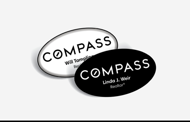 Compass Real Estate Spot UV (Gloss) Raised Business Cards -  Luxury Raised Printing & Suede Stock Business Cards for Realtors | BestPrintBuy.com