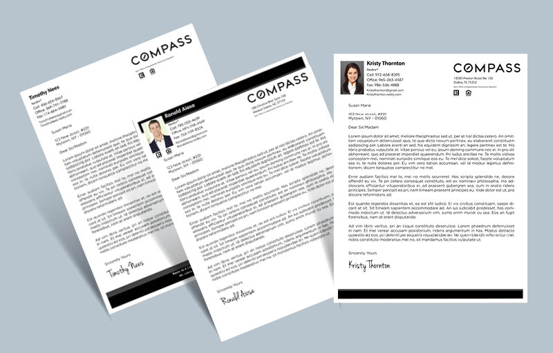 Compass Real Estate Letterheads - Custom Letterhead Stationery for Realtors | BestPrintBuy.com