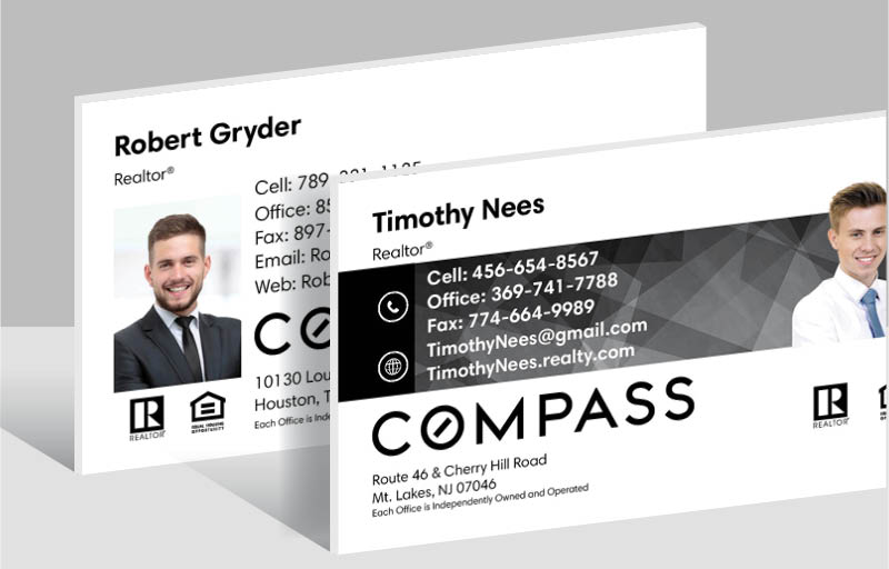 Compass Real Estate Ultra Thick Business Cards - Thick Stock & Matte Finish Business Cards for Realtors | BestPrintBuy.com