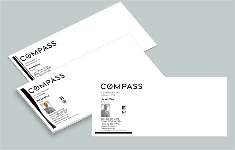 Compass Real Estate #10 Envelopes - Custom #10 Envelopes Stationery for Realtors | BestPrintBuy.com