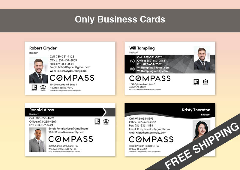 Compass Real Estate Gold Agent Package - Compass approved vendor personalized business cards, letterhead, envelopes and note cards | BestPrintBuy.com