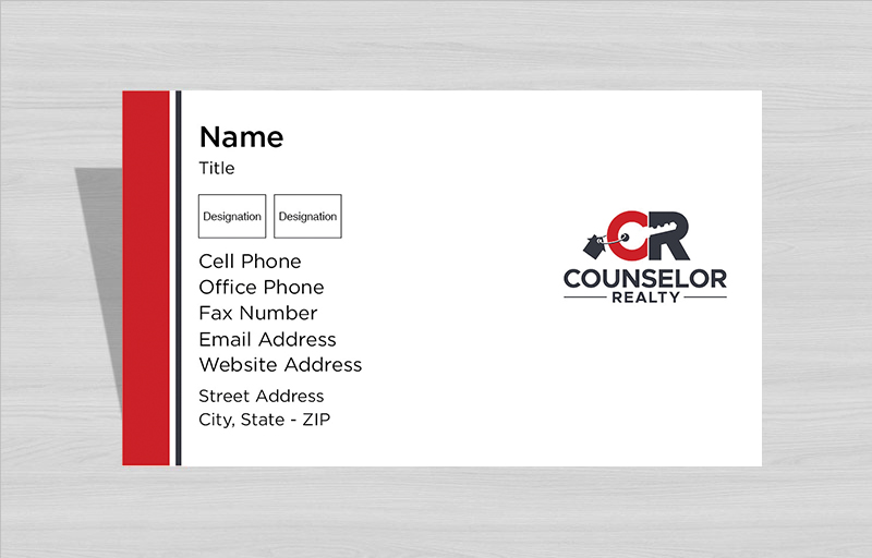 Counselor Realty Real Estate Business Cards Without Photo - Counselor Realty  marketing materials | BestPrintBuy.com