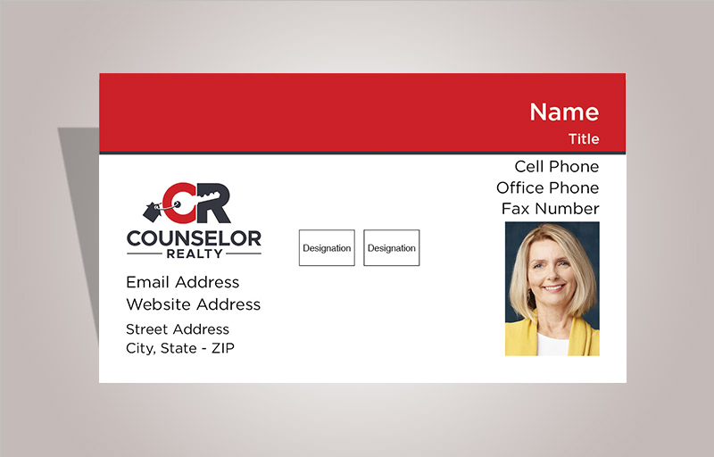 Counselor Realty Real Estate Business Cards With Photo - Counselor Realty  marketing materials | BestPrintBuy.com