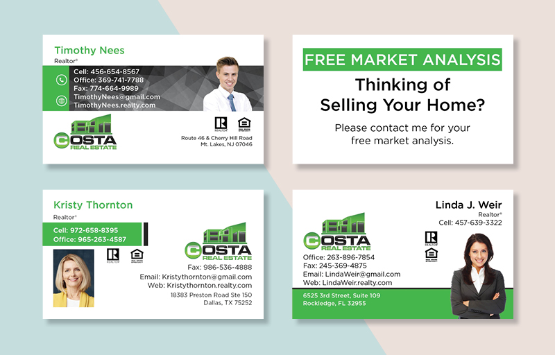 Costa Real Estate Business Card Magnets - magnets with photo and contact info | BestPrintBuy.com