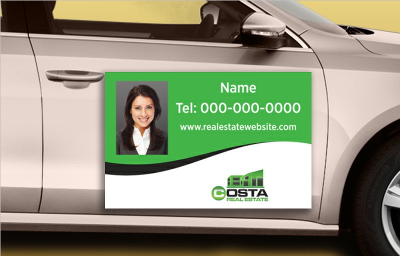 Costa Real Estate 12 x 18 with Photo Car Magnets - Custom car magnets for realtors | BestPrintBuy.com