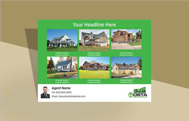 Costa Real Estate Property EDDM Postcards - Costa Real Estate  postcard templates and direct mail services | BestPrintBuy.com